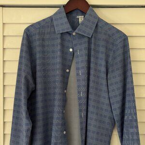 State And Liberty Athletic Fit Dress Shirt - ''The Knox" Navy & White Plaid